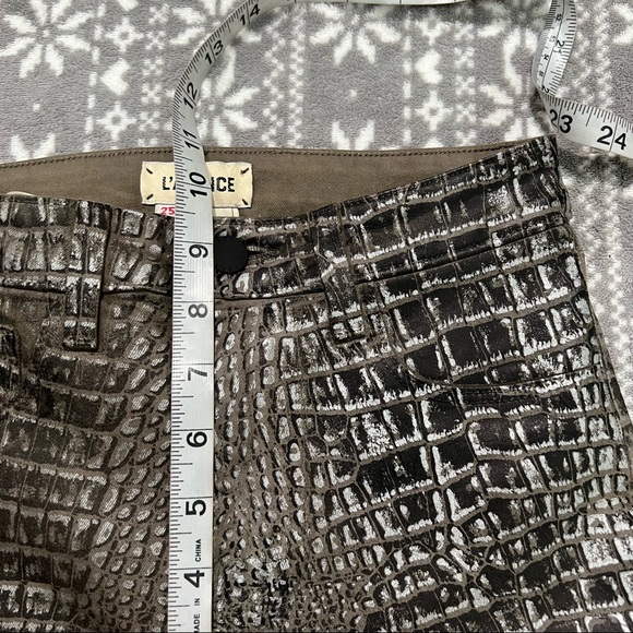 New L’agence Margot High Rise Skinny Jeans In Chestnut Black Croc Foil Size 25 - Picture 7 of 11